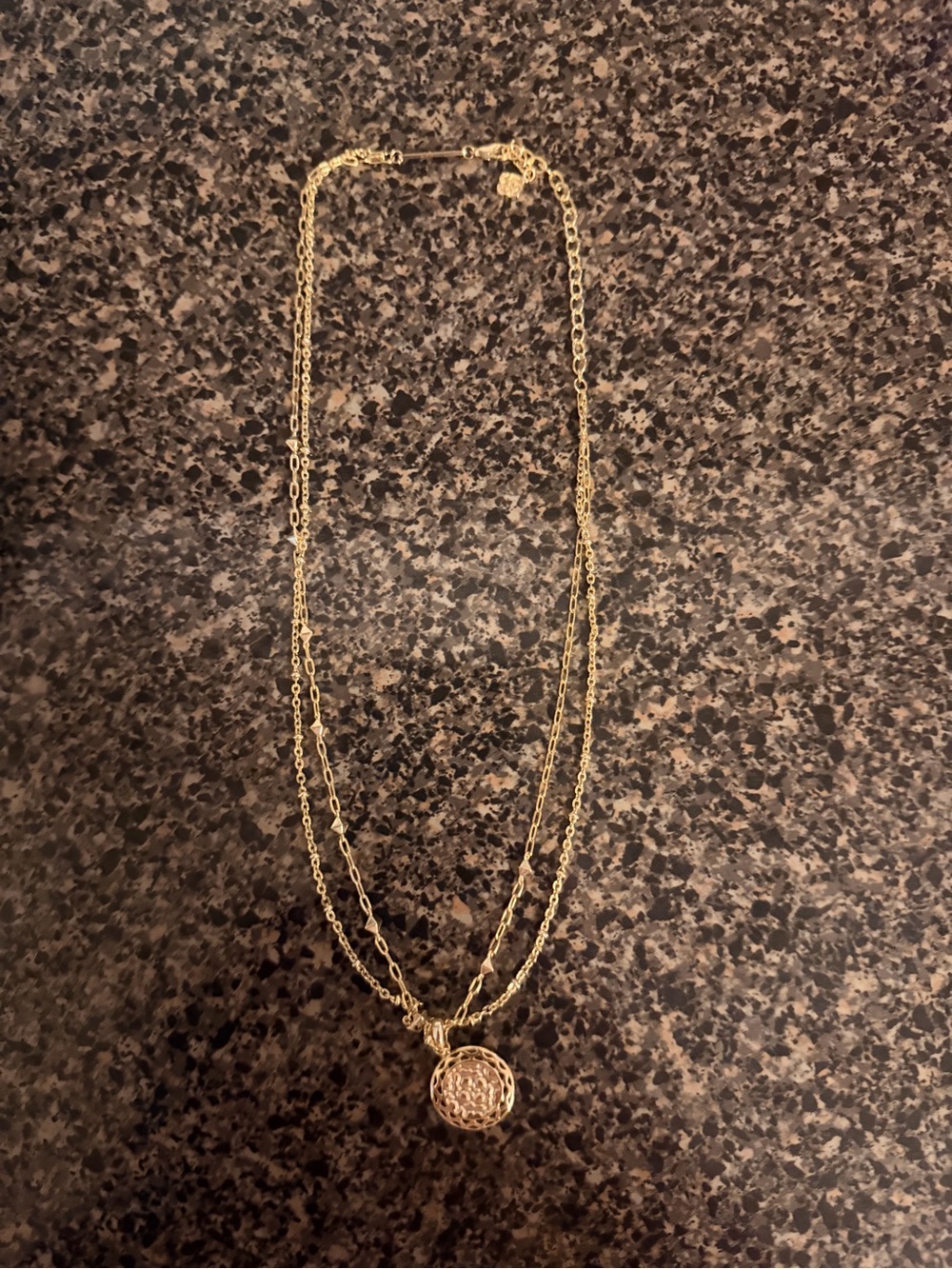 Kendra Scott Gold Double-Layer Filigree Pendant Necklace